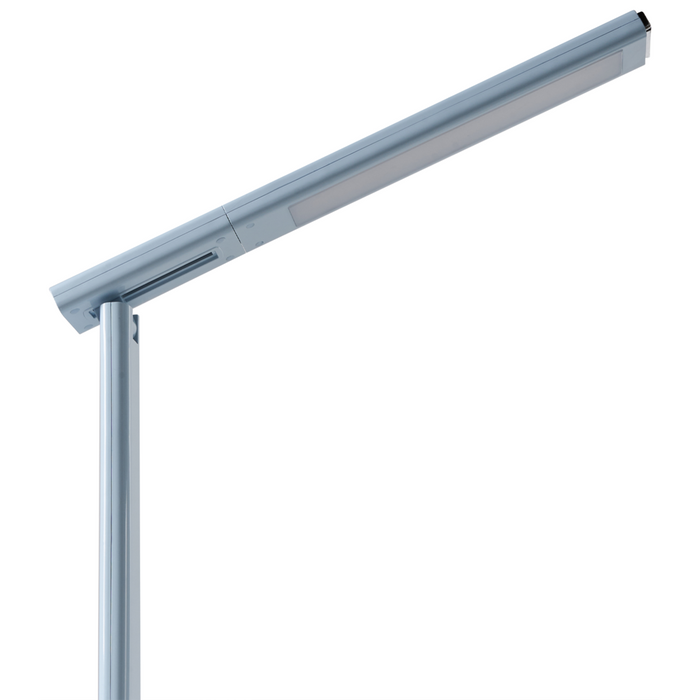 Lampada da scrivania moderna a LED Lampada da computer per ufficio domestico con portapenne 3 modalità CCT Dimmer Materiale sintetico Paralume regolabile azzurro