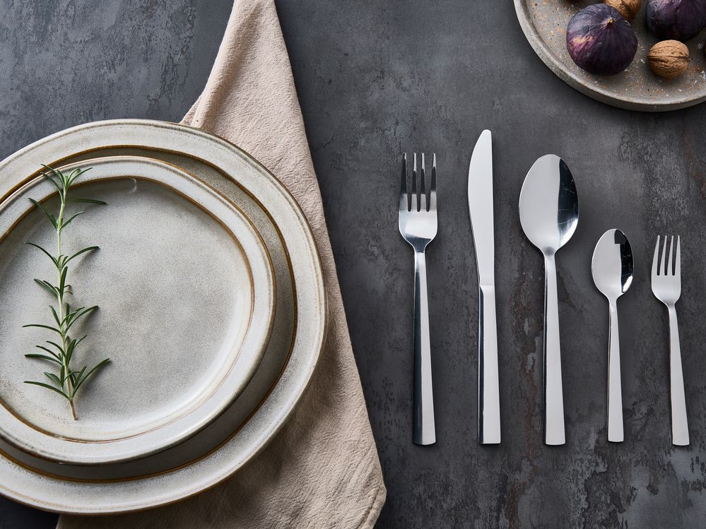 Set di posate da 60 pezzi Coltello Forchetta Cucchiaio Cucchiaino Forchetta da dolce Acciaio inossidabile Argento