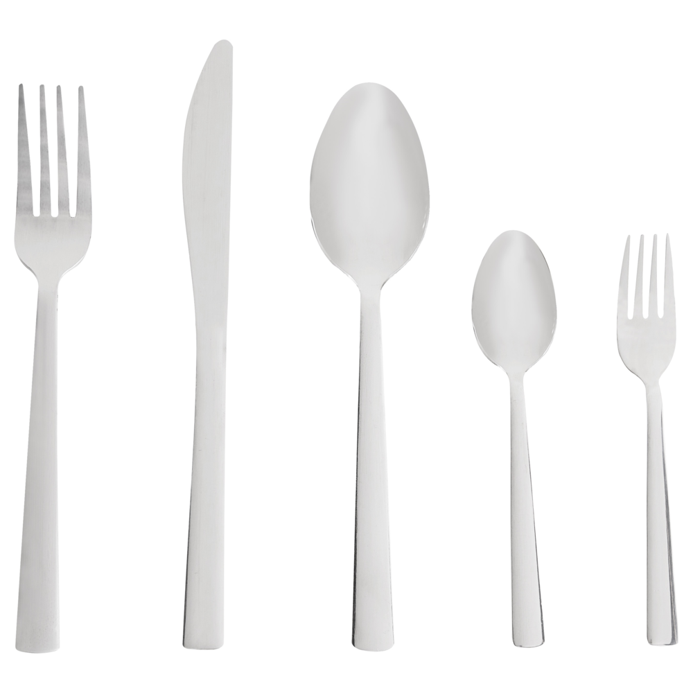 Set di posate da 60 pezzi Coltello Forchetta Cucchiaio Cucchiaino Forchetta da dolce Acciaio inossidabile Argento