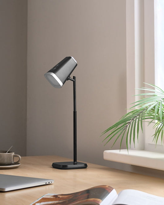 Lampada da tavolo e da parete per ufficio 2 in 1 nero Illuminazione da tavolo Lettura Lampada per computer Braccio staccabile Funzione CCT Dimmer Stepless