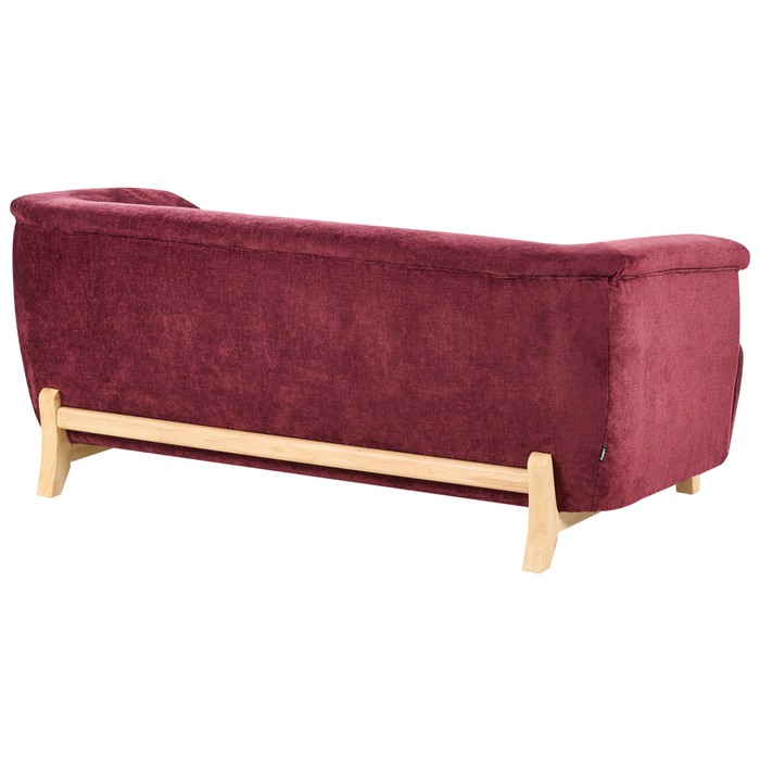 Divano a 2 posti imbottitura in poliestere gambe in legno soggiorno stile moderno bordeaux