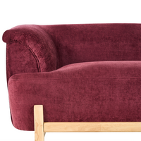 Divano a 2 posti imbottitura in poliestere gambe in legno soggiorno stile moderno bordeaux