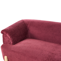 Divano a 2 posti imbottitura in poliestere gambe in legno soggiorno stile moderno bordeaux