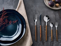 Set di posate Modern Glam 30 pezzi Coltello Forchetta Cucchiaio Cucchiaino da tè Forchetta da frutta Materiale sintetico Acciaio inossidabile argento