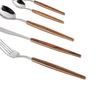 Set di posate Modern Glam 30 pezzi Coltello Forchetta Cucchiaio Cucchiaino da tè Forchetta da frutta Materiale sintetico Acciaio inossidabile argento