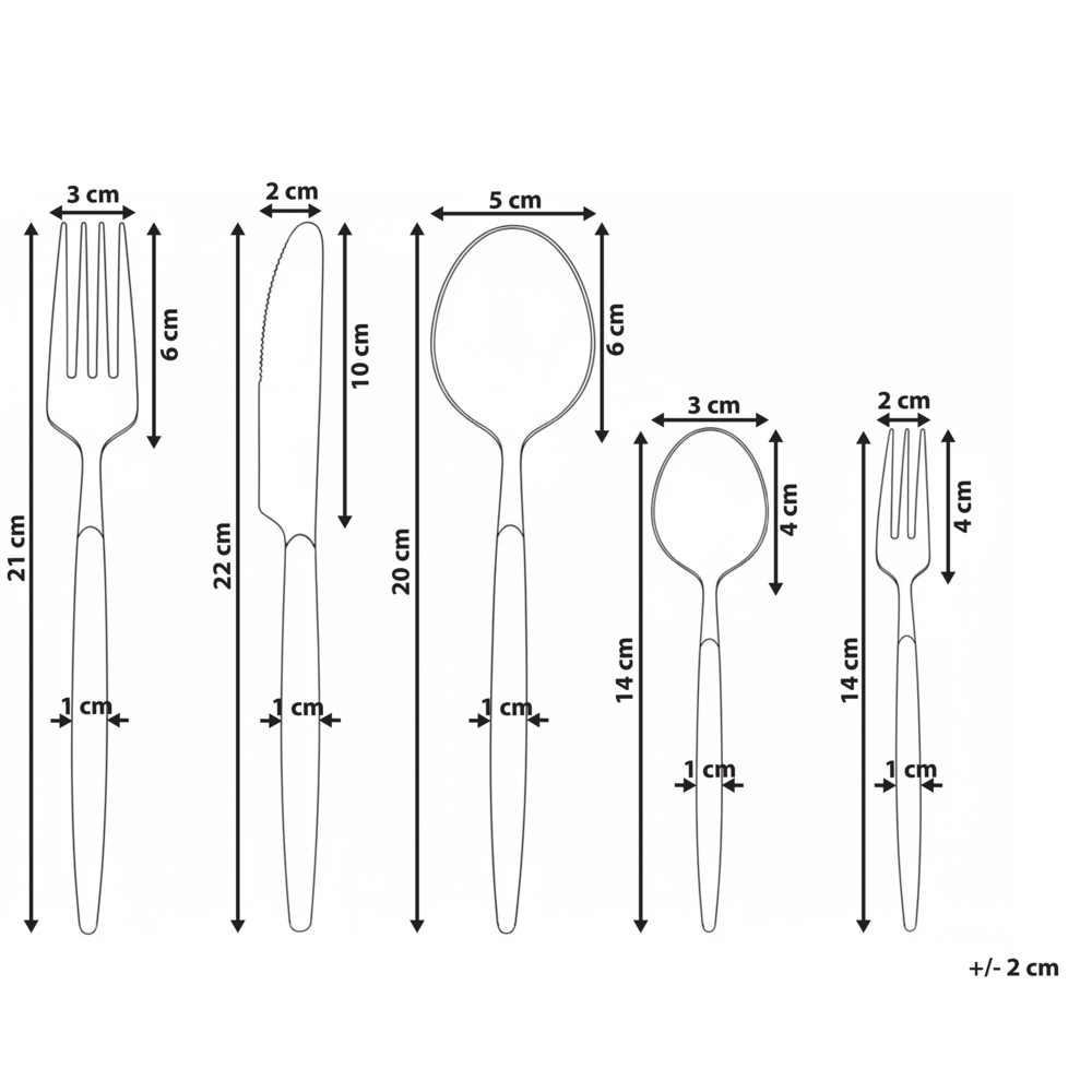 Set di posate Modern Glam 30 pezzi Coltello Forchetta Cucchiaio Cucchiaino da tè Forchetta da frutta Materiale sintetico Acciaio inossidabile argento