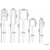 Set di posate Modern Glam 30 pezzi Coltello Forchetta Cucchiaio Cucchiaino da tè Forchetta da frutta Materiale sintetico Acciaio inossidabile argento