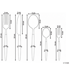 Set di posate Modern Glam 30 pezzi Coltello Forchetta Cucchiaio Cucchiaino da tè Forchetta da frutta Materiale sintetico Acciaio inossidabile argento