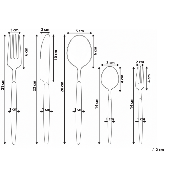 Set di posate Modern Glam 30 pezzi Coltello Forchetta Cucchiaio Cucchiaino da tè Forchetta da frutta Materiale sintetico Acciaio inossidabile argento