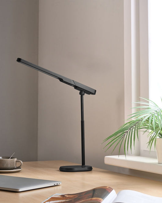 Lampada da scrivania per ufficio Illuminazione da tavolo nera multifunzionale Lampada per computer da lettura Luce staccabile Funzione CCT Dimmer Stepless