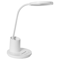 Lampada da scrivania per ufficio bianca illuminazione da tavolo per lettura e computer braccio regolabile dimmer continuo a scorrimento