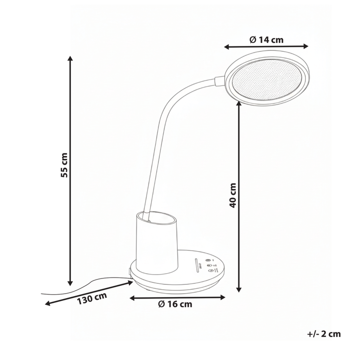 Lampada da scrivania per ufficio bianca illuminazione da tavolo per lettura e computer braccio regolabile dimmer continuo a scorrimento