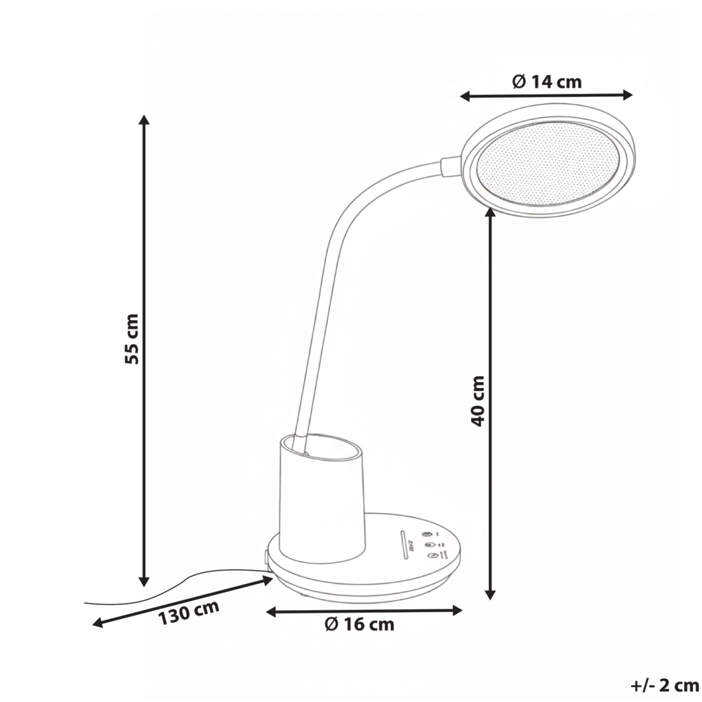 Lampada da scrivania per ufficio beige illuminazione da tavolo per lettura e computer braccio regolabile dimmer continuo a scorrimento