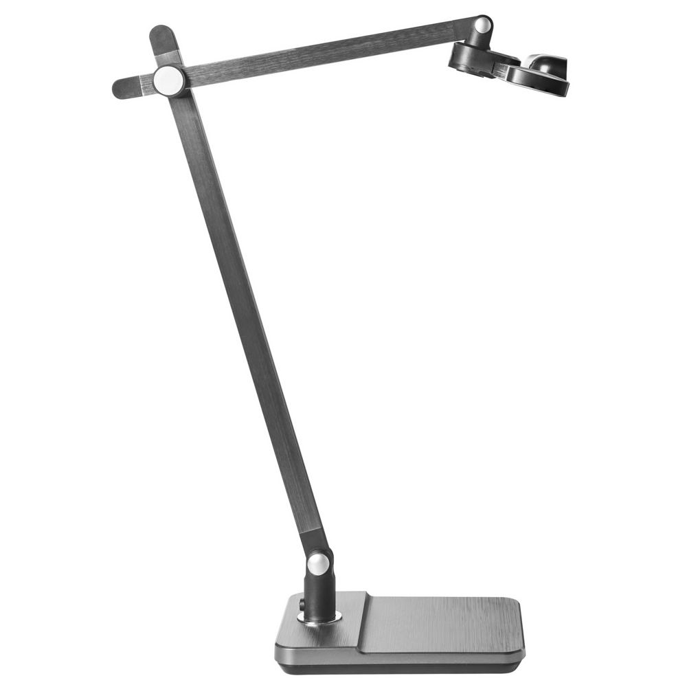 Lampada da scrivania professionale per ufficio grigia illuminazione da tavolo per lettura e computer braccio regolabile dimmer continuo