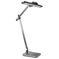 Lampada da scrivania professionale per ufficio grigia illuminazione da tavolo per lettura e computer braccio regolabile dimmer continuo