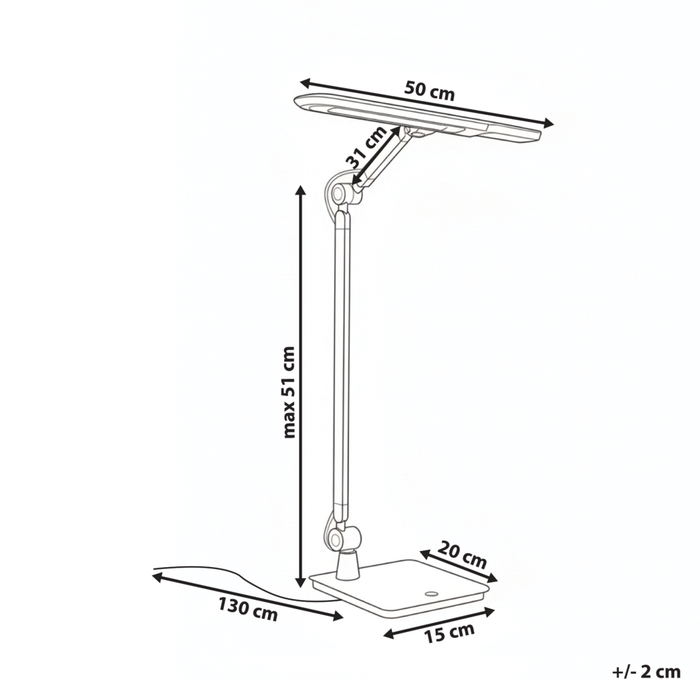 Lampada da scrivania professionale per ufficio grigia illuminazione da tavolo per lettura e computer braccio regolabile dimmer continuo