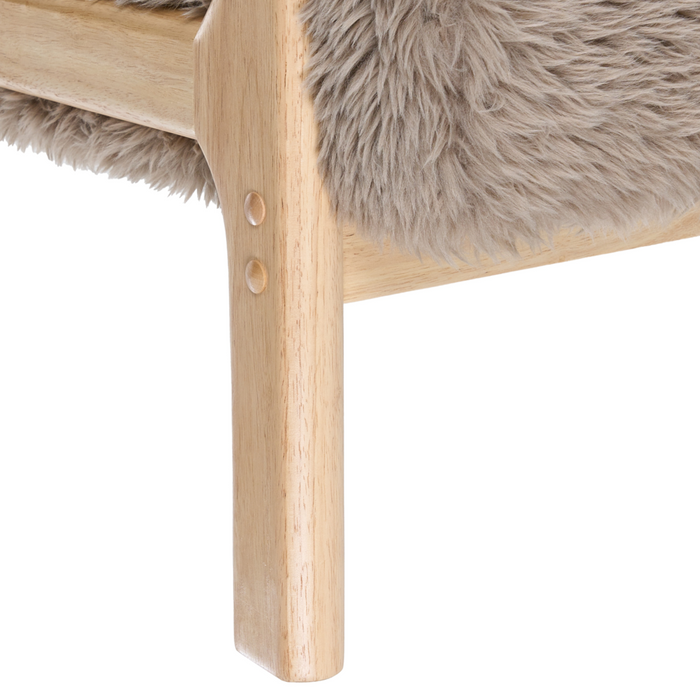 Poltrona in tessuto tortora Gambe in legno con braccioli e cuscino Soggiorno classico tradizionale