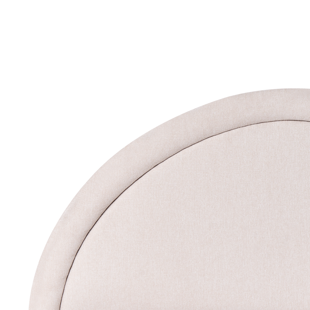 Letto imbottito in tessuto beige chiaro 140 x 200 cm, contenitore rialzabile con testiera e rete a doghe