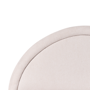 Letto imbottito in tessuto beige chiaro 140 x 200 cm, contenitore rialzabile con testiera e rete a doghe