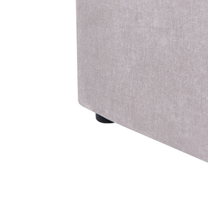 Letto in tessuto imbottito color taupe 140 x 200 cm contenitore elevabile con testiera e rete a doghe