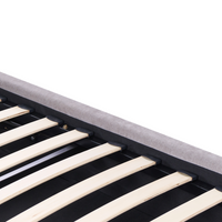 Letto in tessuto imbottito color tortora 180 x 200 cm contenitore elevabile con testiera e rete a doghe