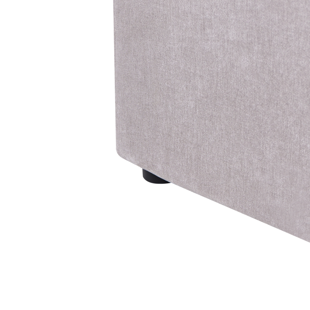 Letto in tessuto imbottito color tortora 180 x 200 cm contenitore elevabile con testiera e rete a doghe