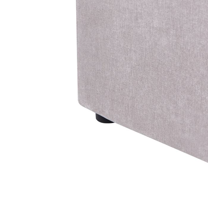 Letto in tessuto imbottito color tortora 180 x 200 cm contenitore elevabile con testiera e rete a doghe