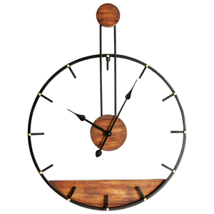 Orologio da parete moderno in stile industriale scandinavo con cornice in metallo nero