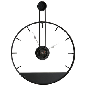 Orologio da parete moderno in stile industriale scandinavo con cornice in metallo nero