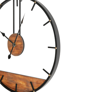 Orologio da parete moderno in stile industriale scandinavo con cornice in metallo nero