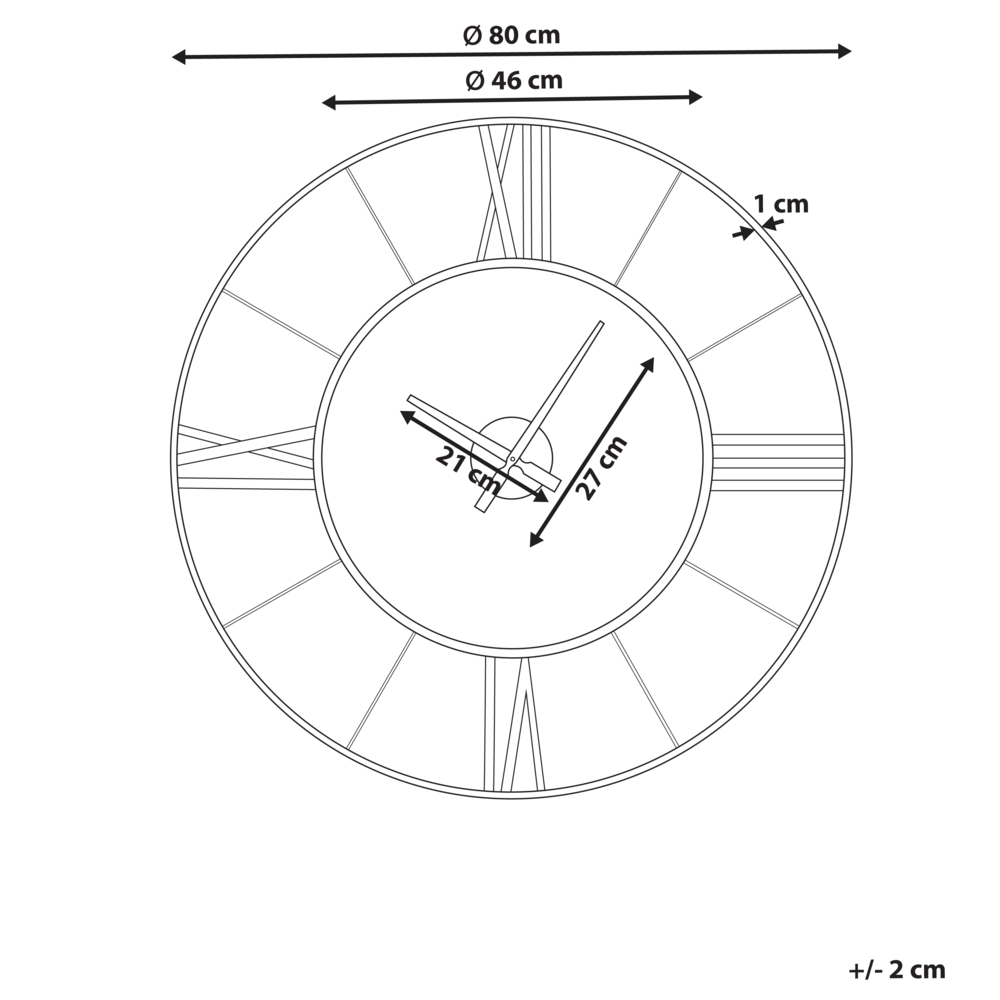 Orologio da parete in metallo dorato da appendere in stile Indistrial Scandi
