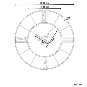 Orologio da parete in metallo dorato da appendere in stile Indistrial Scandi