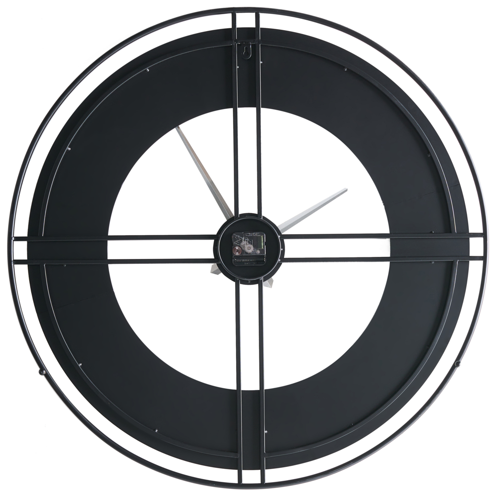 Orologio da parete in metallo nero da appendere in stile Industrial Scandi