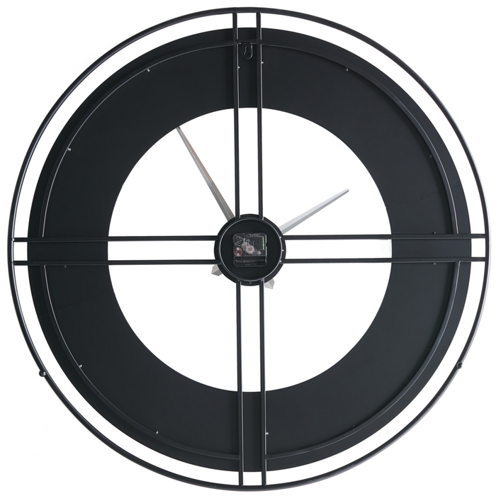 Orologio da parete in metallo nero da appendere in stile Industrial Scandi