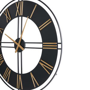 Orologio da parete in metallo nero da appendere in stile Industrial Scandi