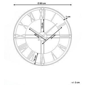 Orologio da parete in metallo nero da appendere in stile Industrial Scandi