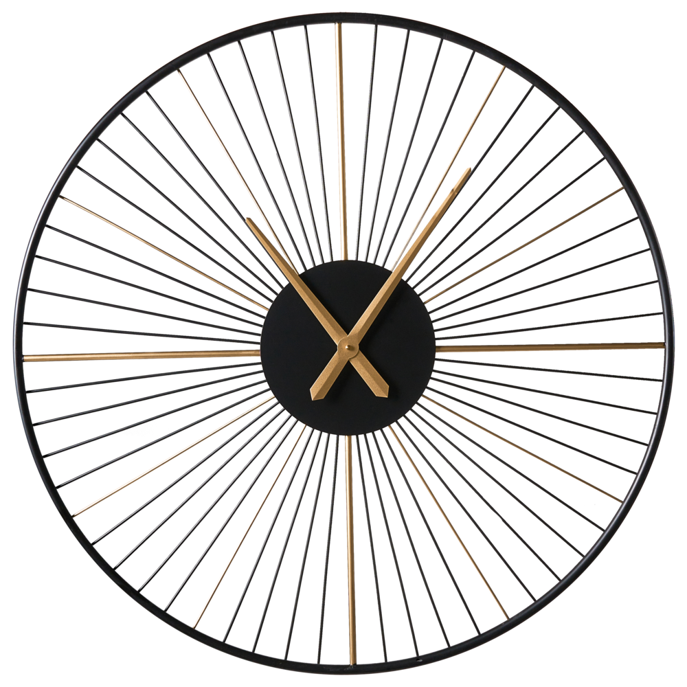 Orologio da parete in metallo nero da appendere in stile Indistrial Scandi