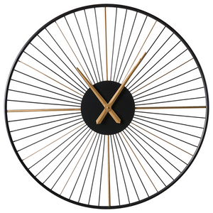 Orologio da parete in metallo nero da appendere in stile Indistrial Scandi