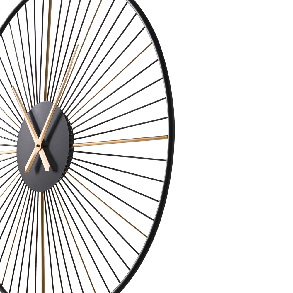 Orologio da parete in metallo nero da appendere in stile Indistrial Scandi