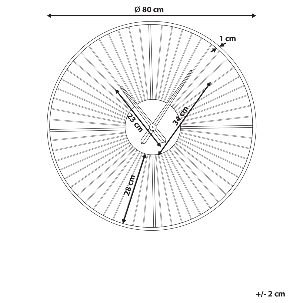 Orologio da parete in metallo nero da appendere in stile Indistrial Scandi