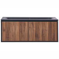 Mobile bagno sospeso con lavabo Frontale in MDF 1 cassetto 120 x 46 cm Marrone scuro