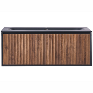 Mobile bagno sospeso con lavabo Frontale in MDF 1 cassetto 120 x 46 cm Marrone scuro