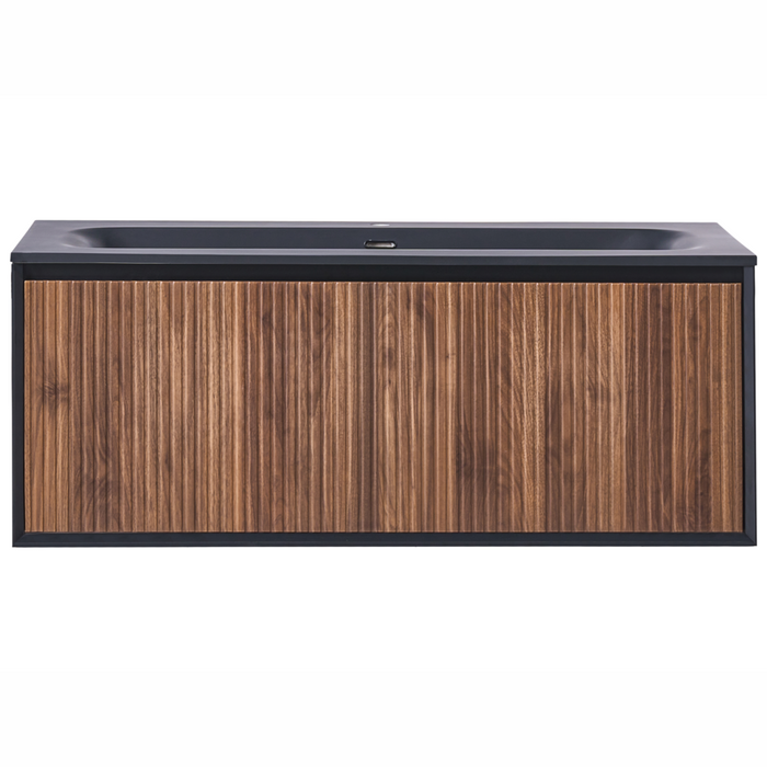 Mobile bagno sospeso con lavabo Frontale in MDF 1 cassetto 120 x 46 cm Marrone scuro