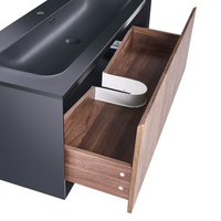Mobile bagno sospeso con lavabo Frontale in MDF 1 cassetto 120 x 46 cm Marrone scuro