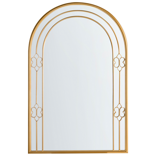 Specchio da parete con cornice metallica dorata in stile glamour vintage, da appendere