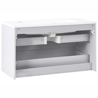 Mobile bagno sospeso con lavabo e 2 cassetti frontali 100 x 46 cm Grigio