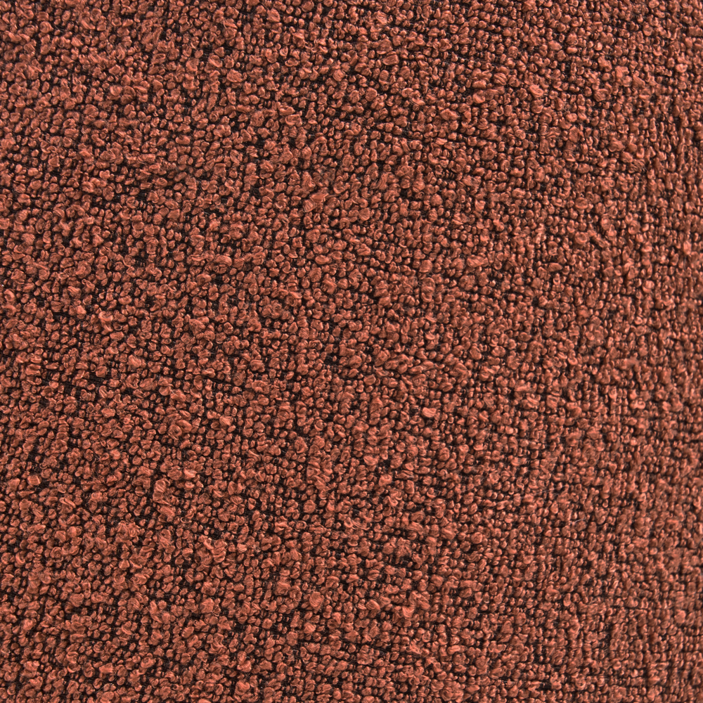 Sedia da pranzo girevole con schienale curvo in boucle arancione stile scandinavo