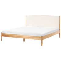Letto minimalista con rete a doghe e testiera imbottita 180x200 cm stile elegante