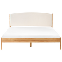 Letto minimalista con rete a doghe e testiera imbottita 180x200 cm stile elegante