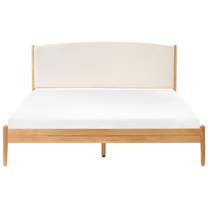 Letto minimalista con rete a doghe e testiera imbottita 180x200 cm stile elegante